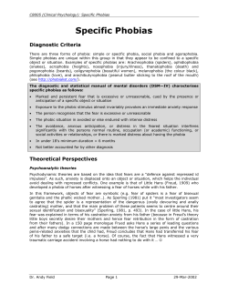 Specific Phobias - Semantic Scholar