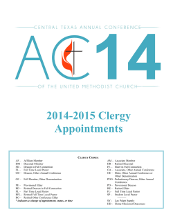 2014-2015 Clergy Appointments