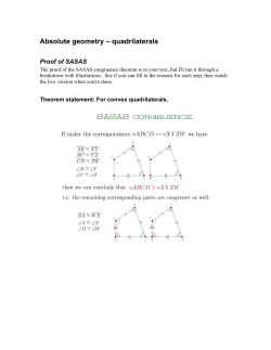 Proof of the SASAS theorem