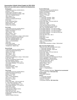 Supply Lists - Annunciation School