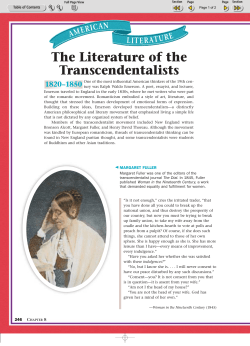 American Literature: The Literature of the Transcendentalists