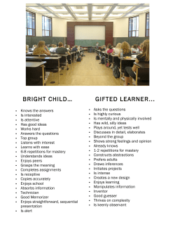 BRIGHT CHILD&hellip; GIFTED LEARNER