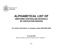 Alphabetical List of Schools by Education Region