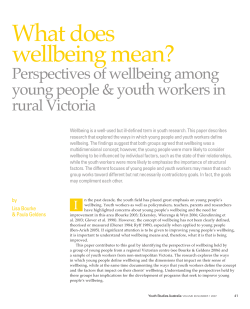 What does wellbeing mean? - Australian Clearinghouse for Youth