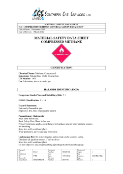 MATERIAL SAFETY DATA SHEET COMPRESSED METHANE