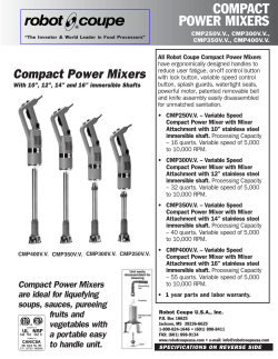 Compact Power Mixers - Central Restaurant Products