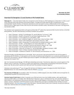 Clearview FCU Recognizes 12 Local Charities at Pitt Football Game