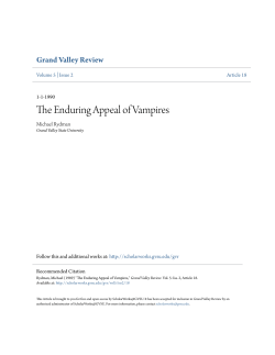 The Enduring Appeal of Vampires - ScholarWorks@GVSU