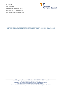 2017 SEPA Instant Credit Transfer Rulebook Version 1.0