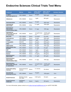 menu of bioanalytically and CLIA