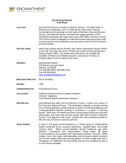 Enchantment Resort Fact Sheet Enchantment Resort is located in