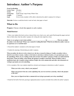 Introduce: Author`s Purpose