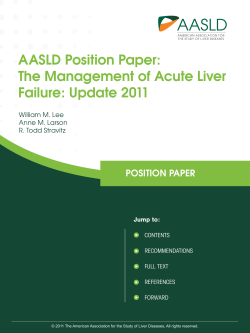AASLD Position Paper: The Management of Acute Liver Failure