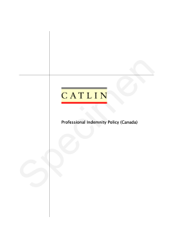 Catlin Industrial All Risks Wording