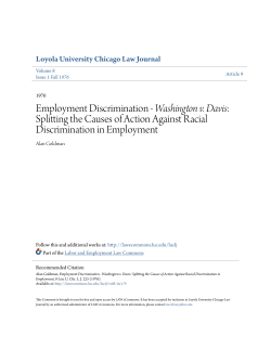 Employment Discrimination - Washington v. Davis