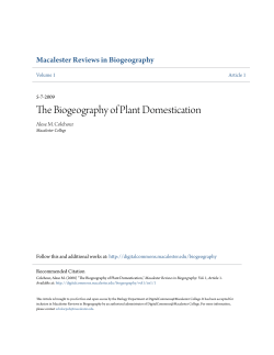 The Biogeography of Plant Domestication