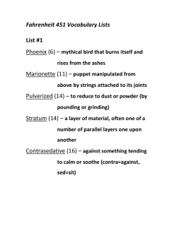 Fahrenheit 451 Vocabulary Lists List #1