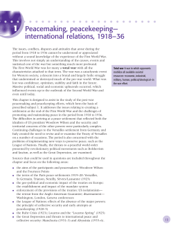Peacemaking, peacekeeping&mdash; international