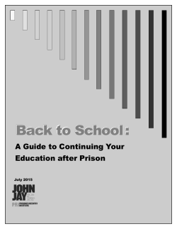 Back to School - Prisoner Reentry Institute
