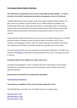 The European Election Studies - International Social Science Council