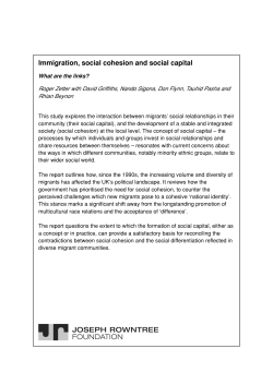 Immigration, social cohesion and social capital: What are the links?