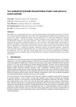 New methods for hydraulic characterization of mine waste and cover