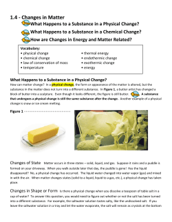 1.4 - Changes in Matter
