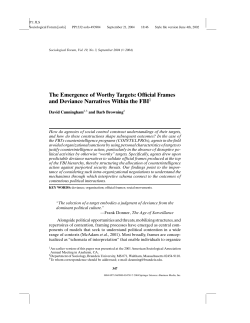 The Emergence of Worthy Targets: Official Frames and Deviance