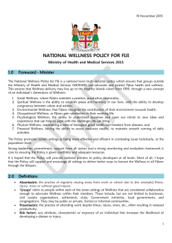 Wellness Policy- v11 - Ministry of Health Fiji