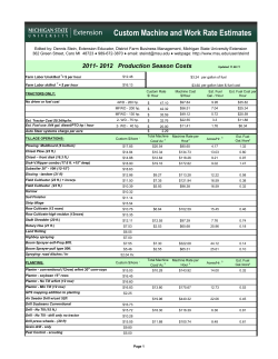 2012 Production Season Costs