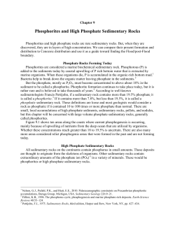 Phosphorites and High Phosphate Sedimentary Rocks
