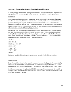 Section 6C &ndash; Commission, Interest, Tax, Markup and Discount