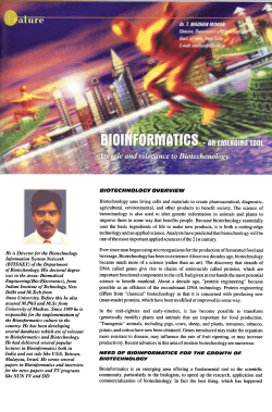 BIOTECHNOLOGY OVERVIEW