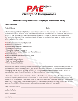 Material Safety Data Sheet - Employee Information Policy