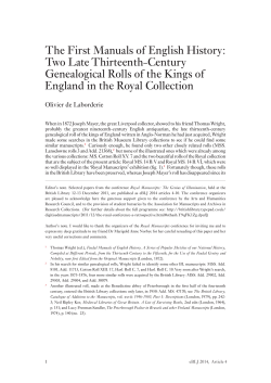 The First Manuals of English History: Two Late Thirteenth