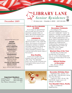 December - Library Lane Senior Residence