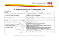 ESB Entry Level Award in ESOL Skills for Life (Writing) (Entry 3) (QCF)