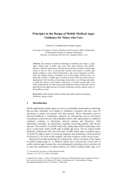 Principles in the Design of Mobile Medical Apps: Guidance