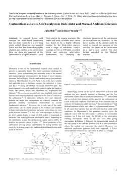Carbocations as Lewis Acid Catalysts in Diels