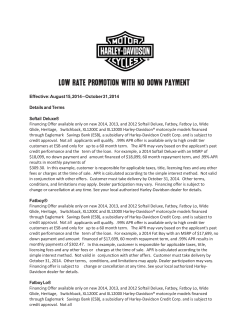 Low Rate Promotion and No Down Payment - Harley