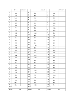 3, 4, 5 Answer Answer Answer 1 4x9 1 3x9 1 4x6 2 5x4 2 8x5 2 3x7
