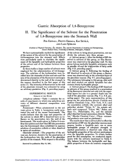 Gastric Absorption of 3,4-Benzpyrene II. The