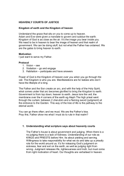 HEAVENLY COURTS OF JUSTICE Kingdom of earth