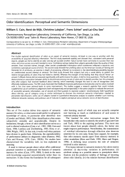 Odor Identification: Perceptual and Semantic