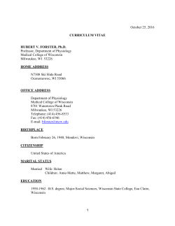 Curriculum Vitae of Hubert Forster