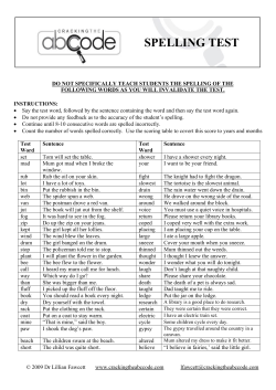 spelling test - Cracking the ABC Code