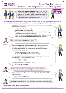 Grammar snacks: Comparative and superlative adjectives