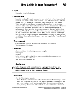 How Acidic Is Your Rainwater?