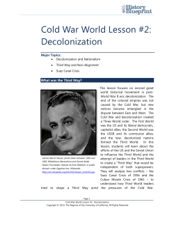 Cold War World Lesson #2: Decolonization