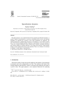 Specialization dynamics
